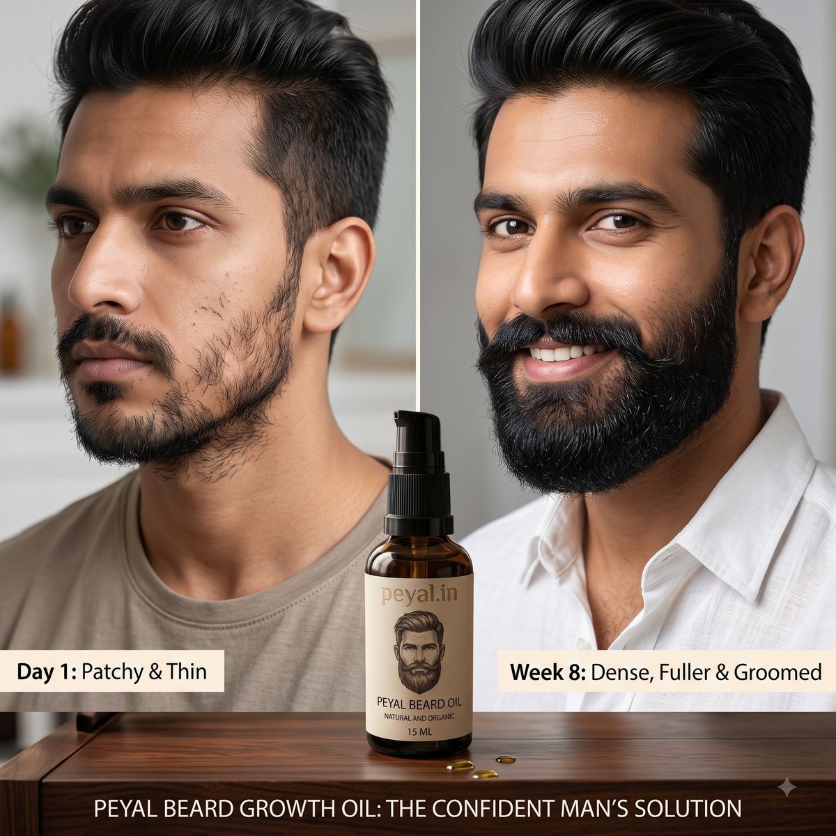Peyal Beard Growth Oil for Thicker, Softer Beard (15ml)