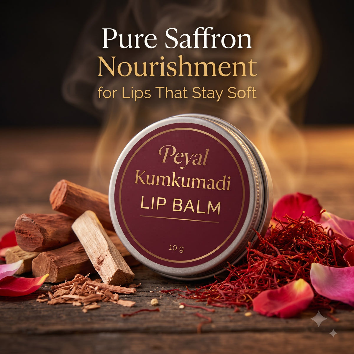 Kumkumadi Lip Balm — Saffron & Argan Oil · Ayurvedic Tinted Balm (10g)