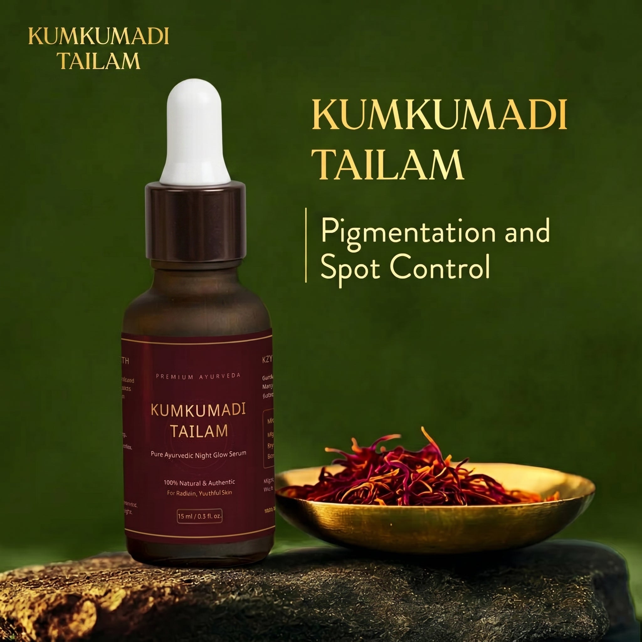 Kumkumadi Tailam — Saffron Face Oil (15 ml)