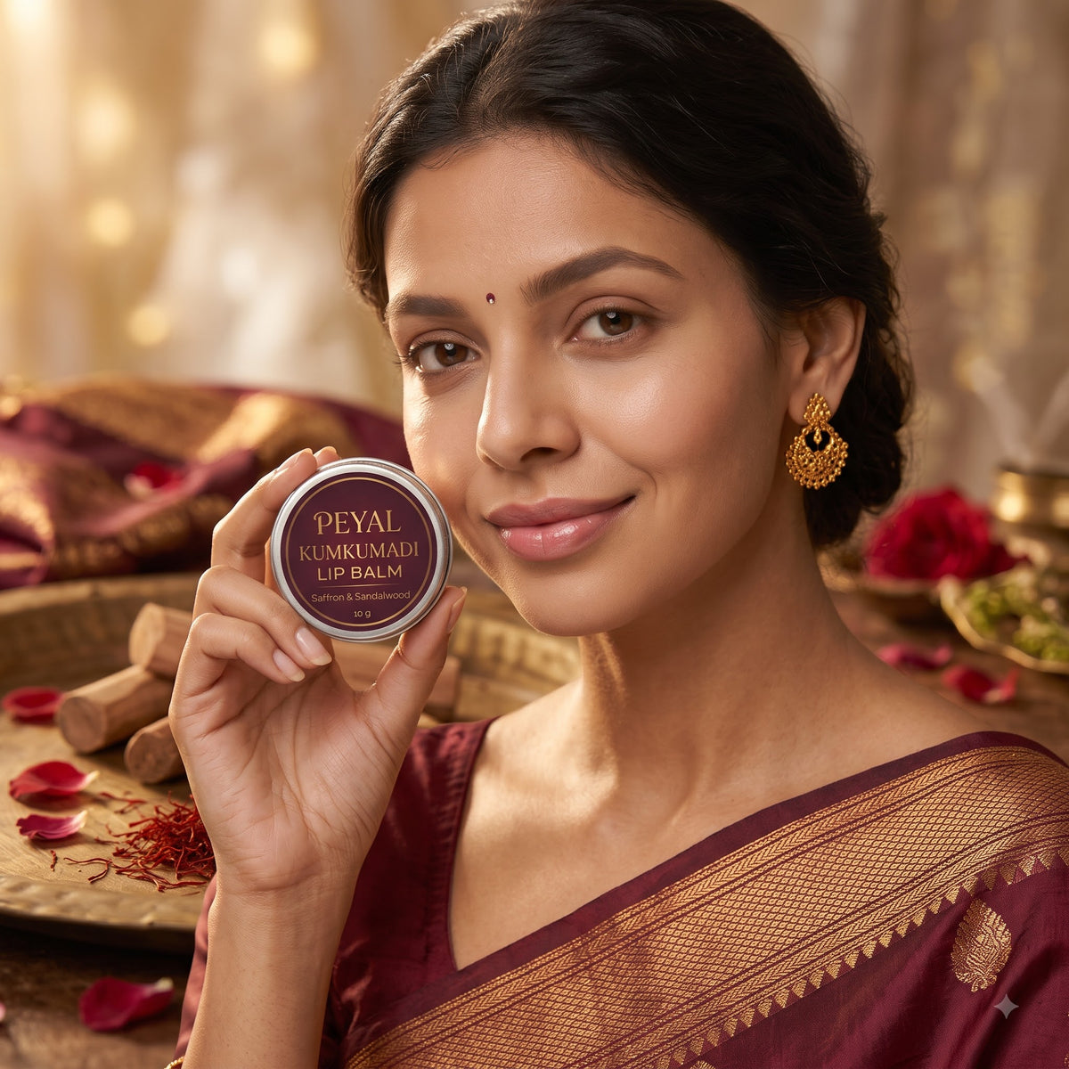 Kumkumadi Lip Balm — Saffron & Argan Oil · Ayurvedic Tinted Balm (10g)