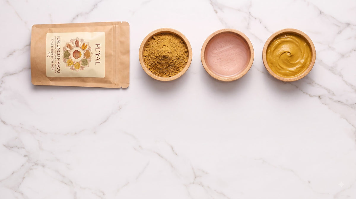 Nalungu Maavu herbs and grains flatlay