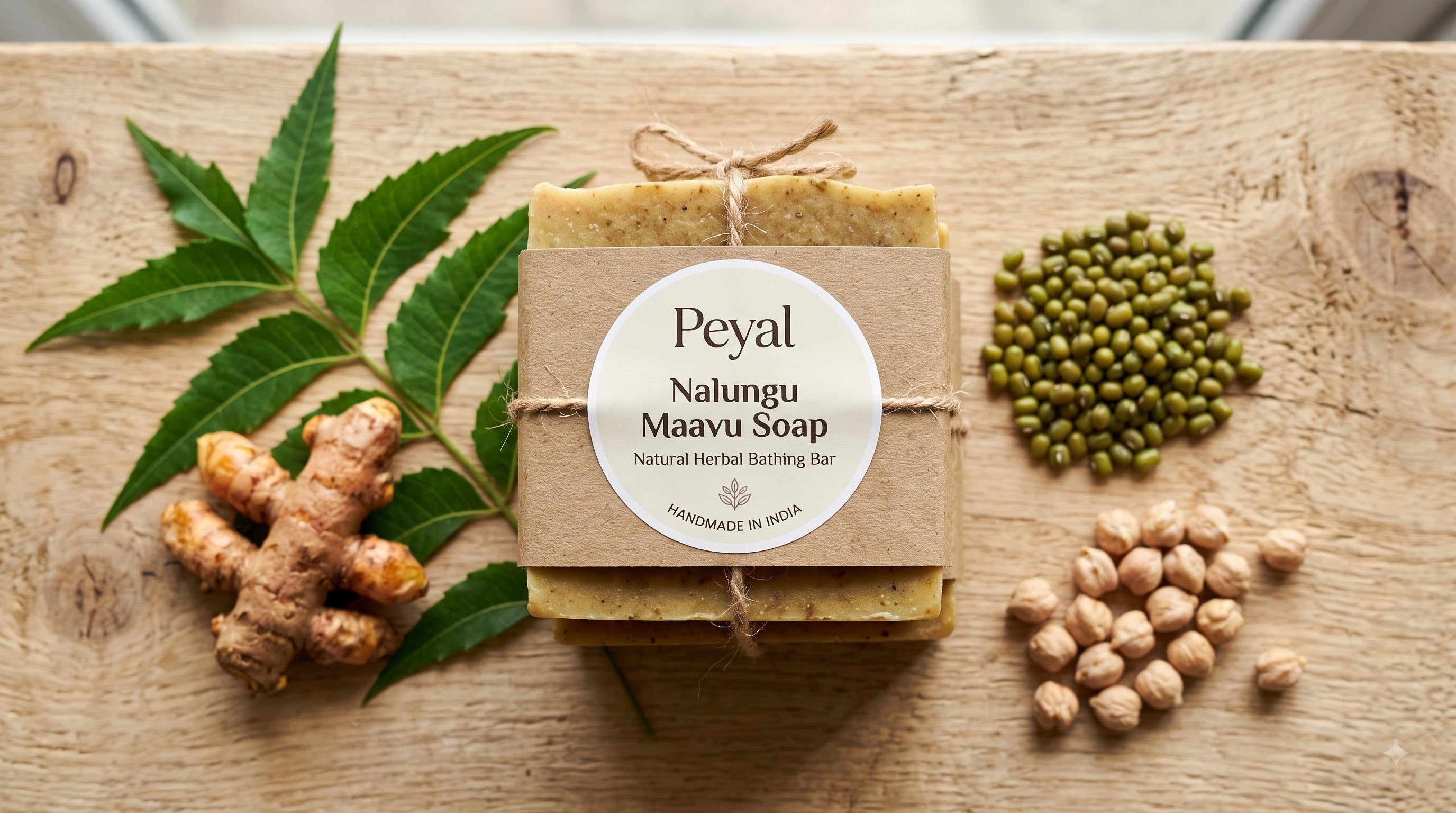 Peyal Nalungu Maavu Soap traditional Tamil bathing bar